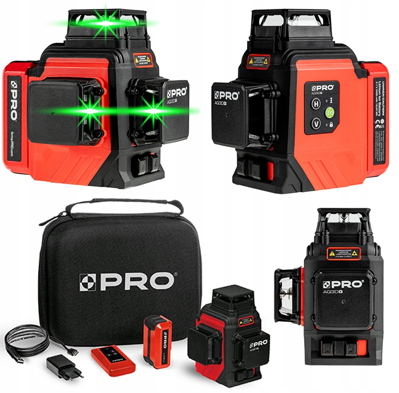 Laser wieloliniowy 3x360 Pro AQ3DG zielony