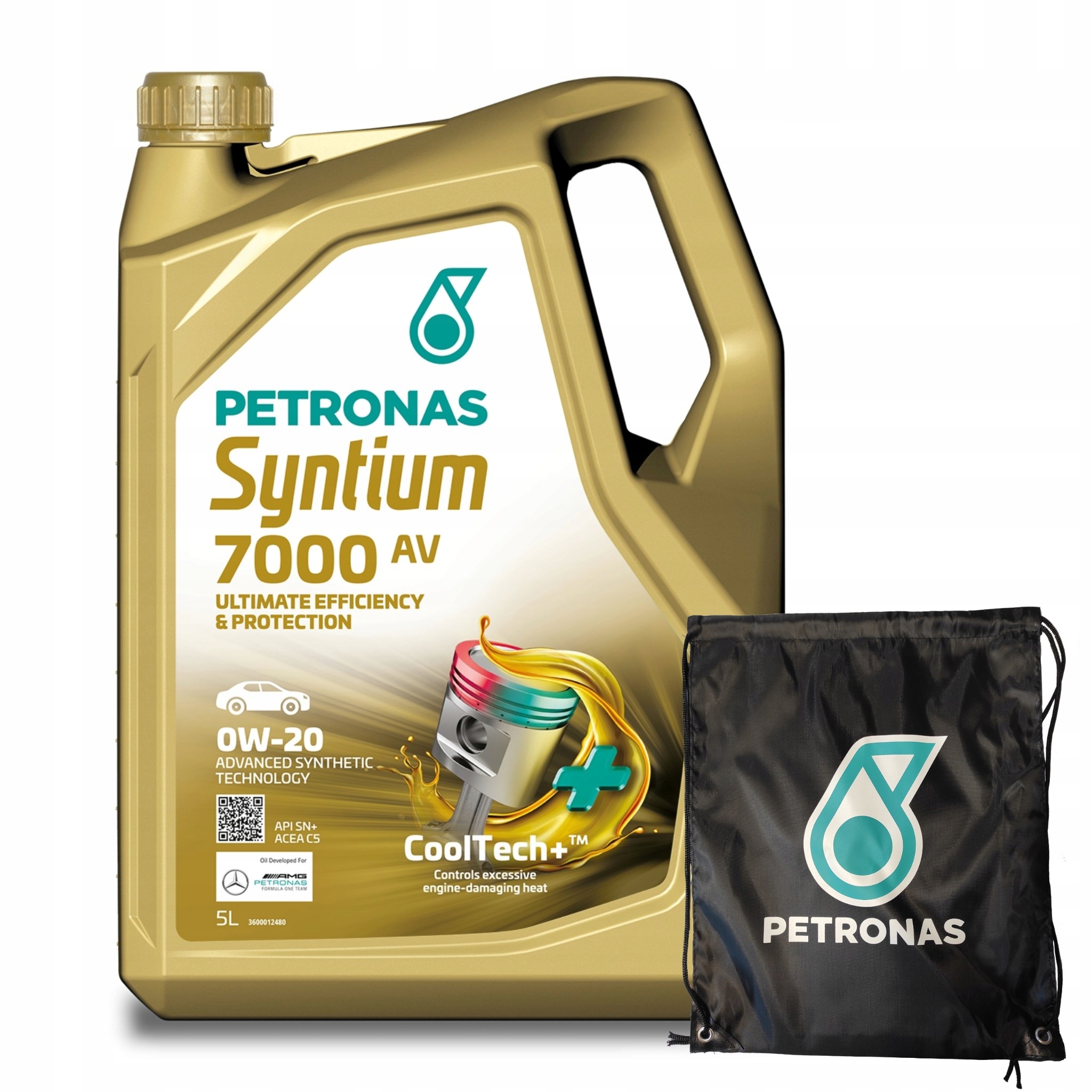 Motorový olej Petronas Syntium 7000 Av 0W-20 Acea C5 5L vrecko Zadarmo
