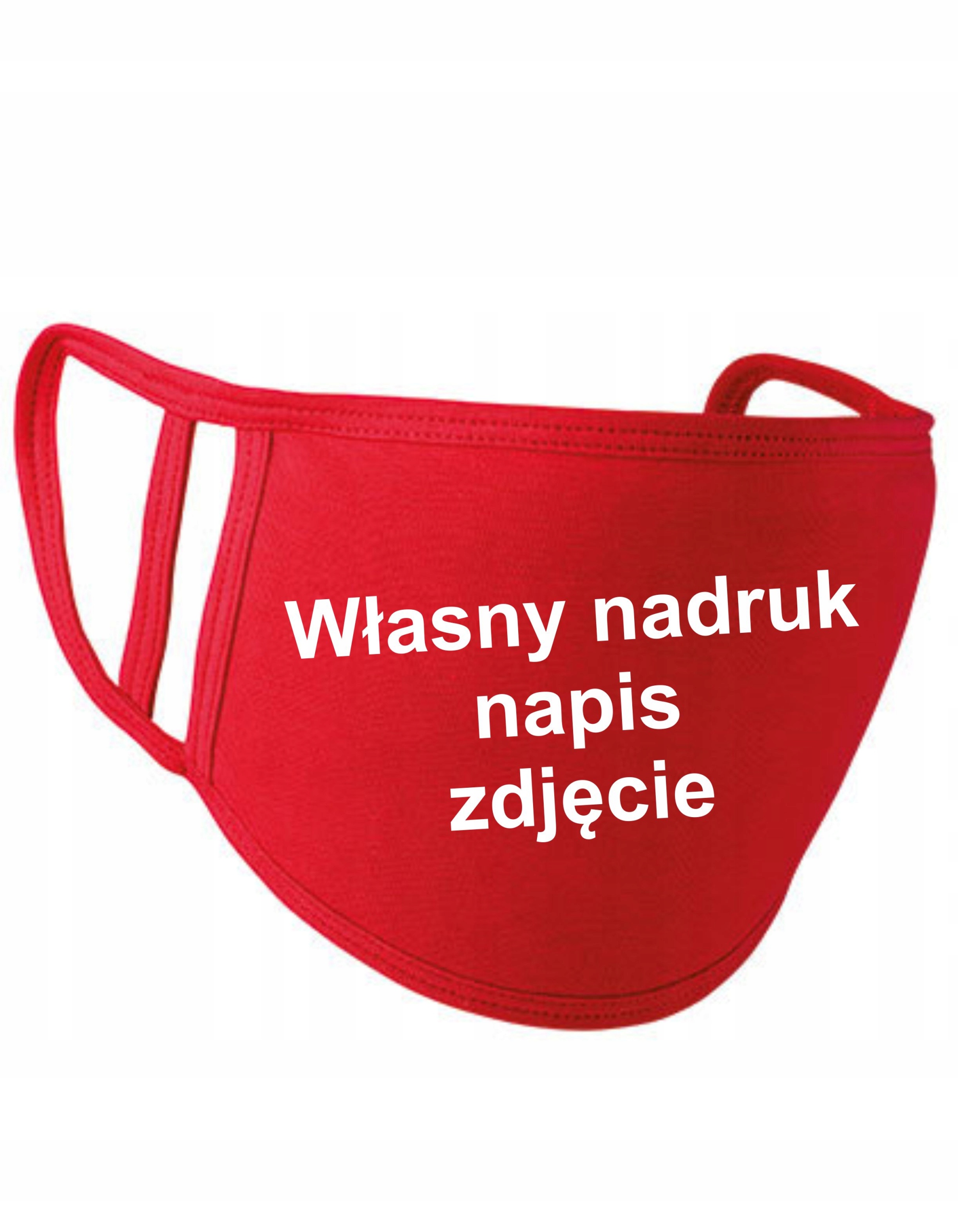

Czerwona maseczka z własnym nadrukiem prezent