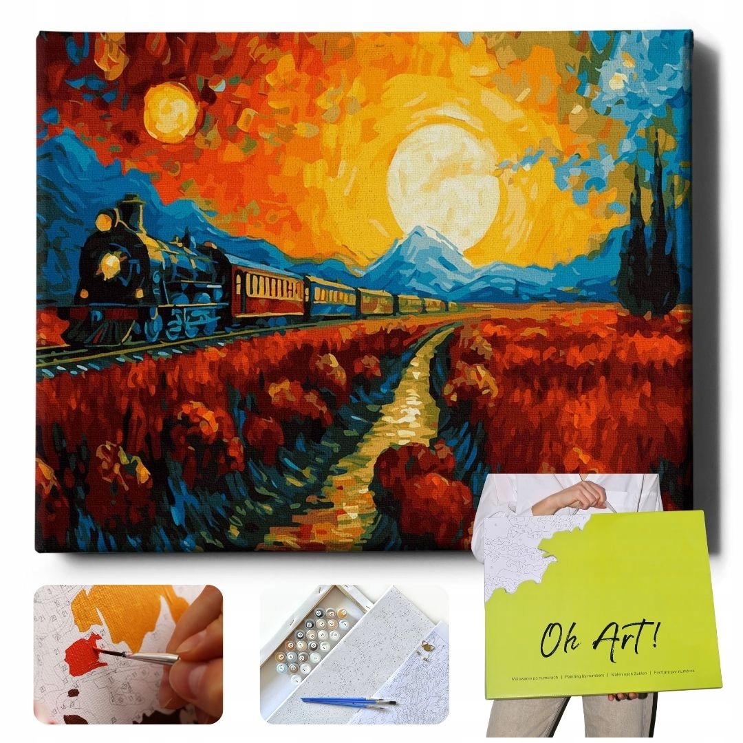 Obrázky pro malování podle čísel s rámem Malování podle čísel Západ slunce