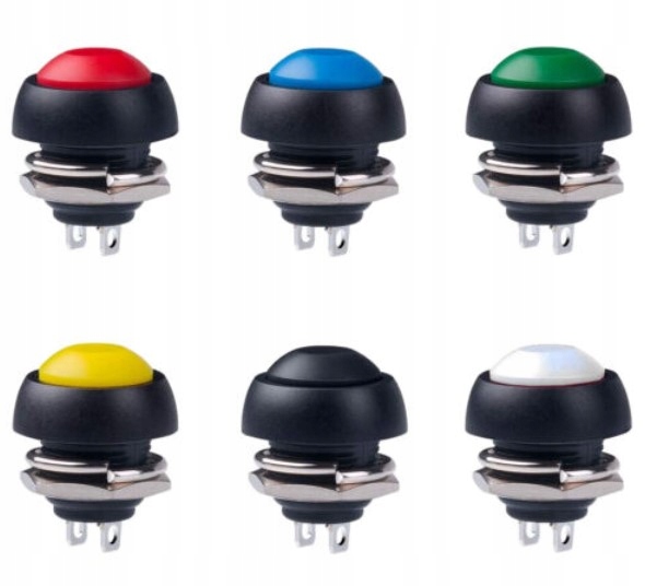 Przełącznik chwilowy PBP12 1A przycisk czarny Typ przełącznika przyciskany standardowy