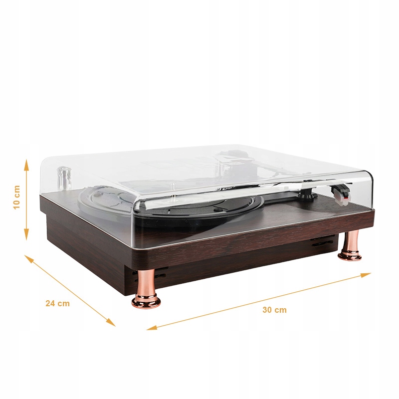 GRAMOFON RETRO Z GŁOŚNIKAMI ODTWARZACZ PŁYT WINYLOWYCH BLUETOOTH AUX RCA Napęd brak informacji