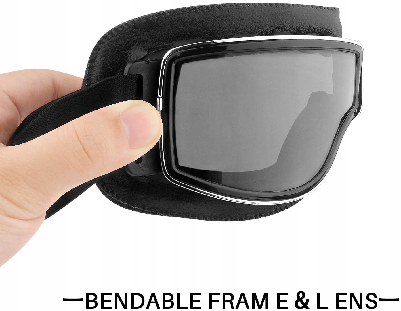 GOGLE MOTOCYKLOWE VINTAGE PILOT SKÓRZANE OKULARY Typ retro