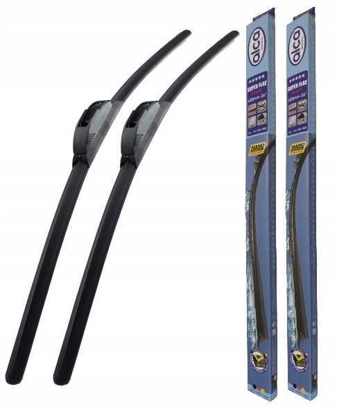 Komplet 2X Wycieraczki Płaskie Alca 600MM+530MM 60CM+53CM Hak U