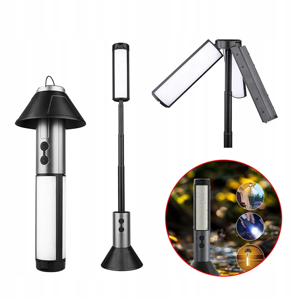 Regulowana Lampa Kempingowa Led Teleskopowa 270° Wodoodporna Latarka