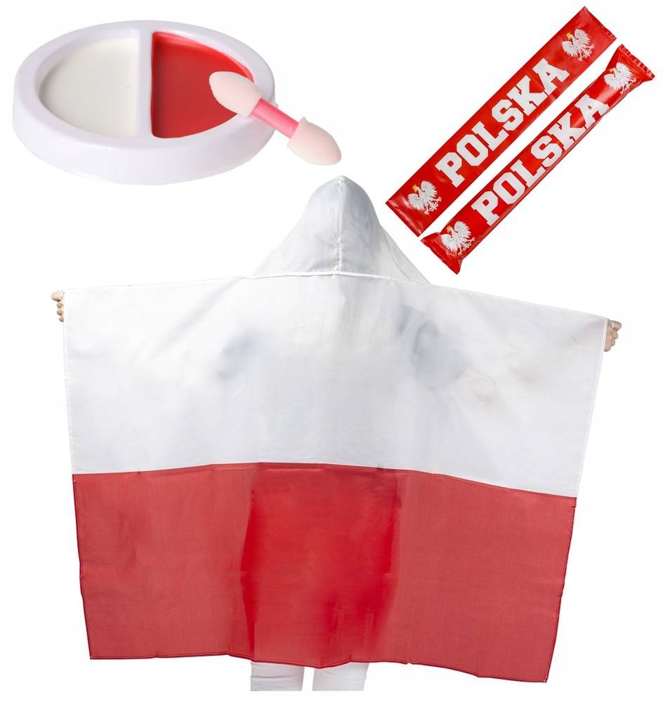 

Zestaw Akcesoriów Kibica Flaga Klaskacze +Farbki