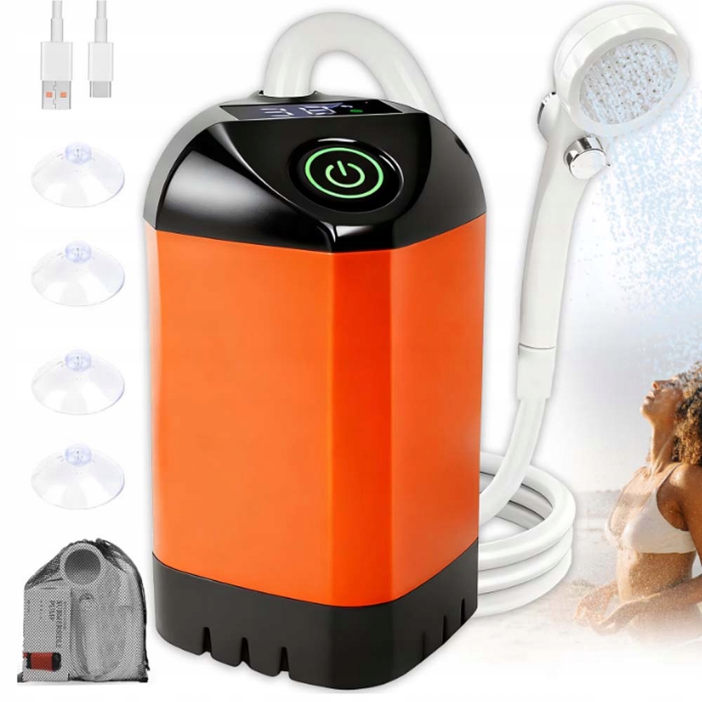 Přenosná Turistická Kempingová Sprcha S Elektrickou Pumpou 4800MAH IPX7