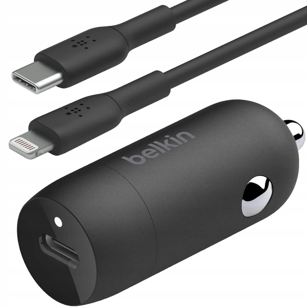Ładowarka samochodowa Belkin Usb-c PD3.0 Pps 30W kabel Usb-c Lightning