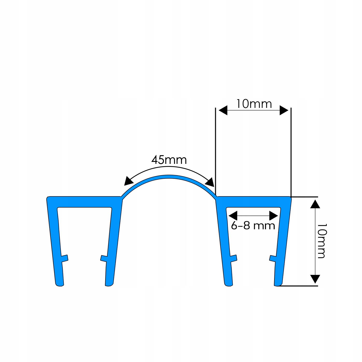2M DŁUGA PODWÓJNA USZCZELKA MEMBRANOWA DO KABINY PRYSZNICOWEJ 6 7 8 MM Typ uszczelnianie