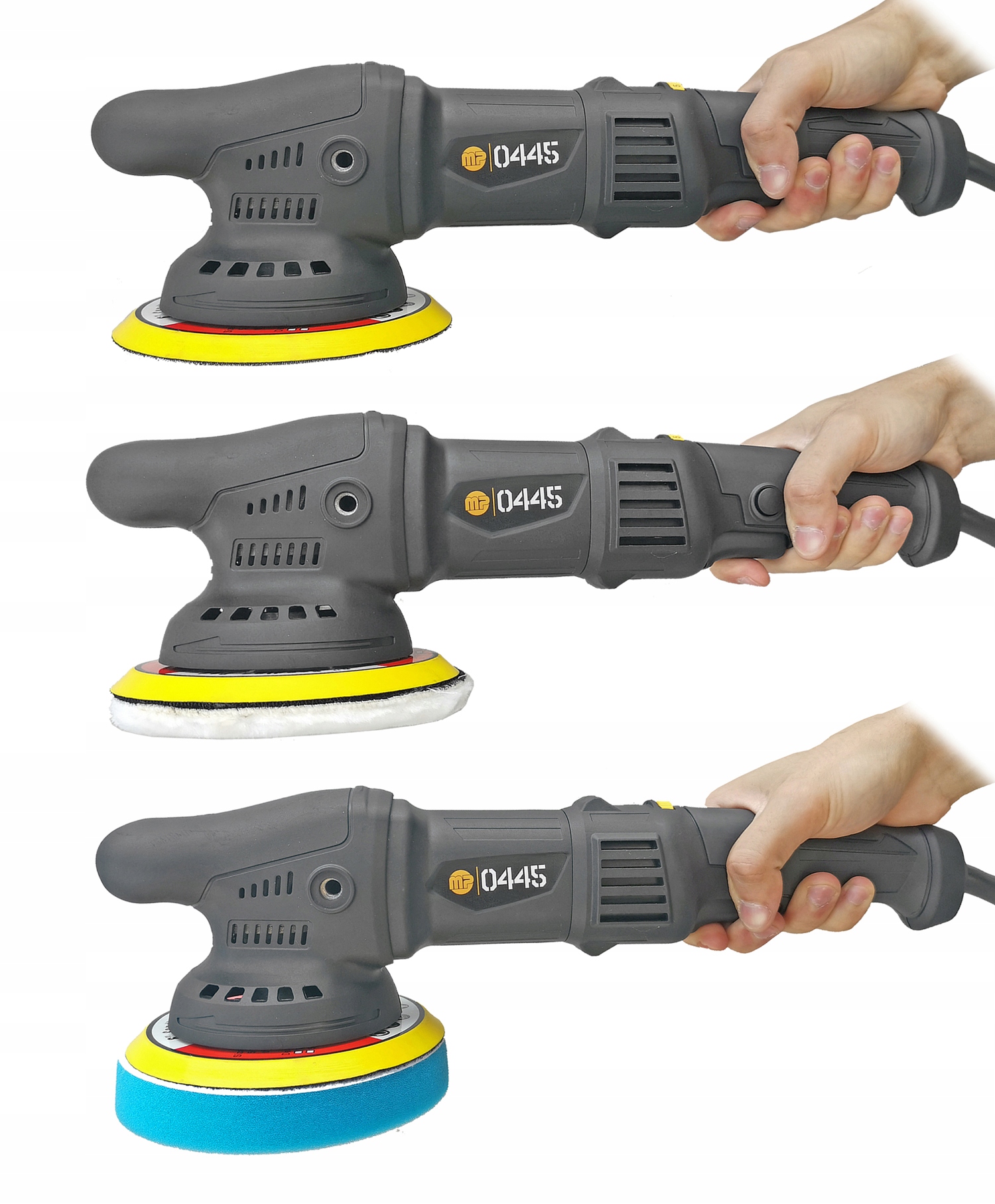 POLERKA SAMOCHODOWA MIMOŚRODOWA OSCYLACYJNA Z REGULACJĄ + GĄBKI POLERSKIE Maksymalna prędkość obrotowa 5800 RPM