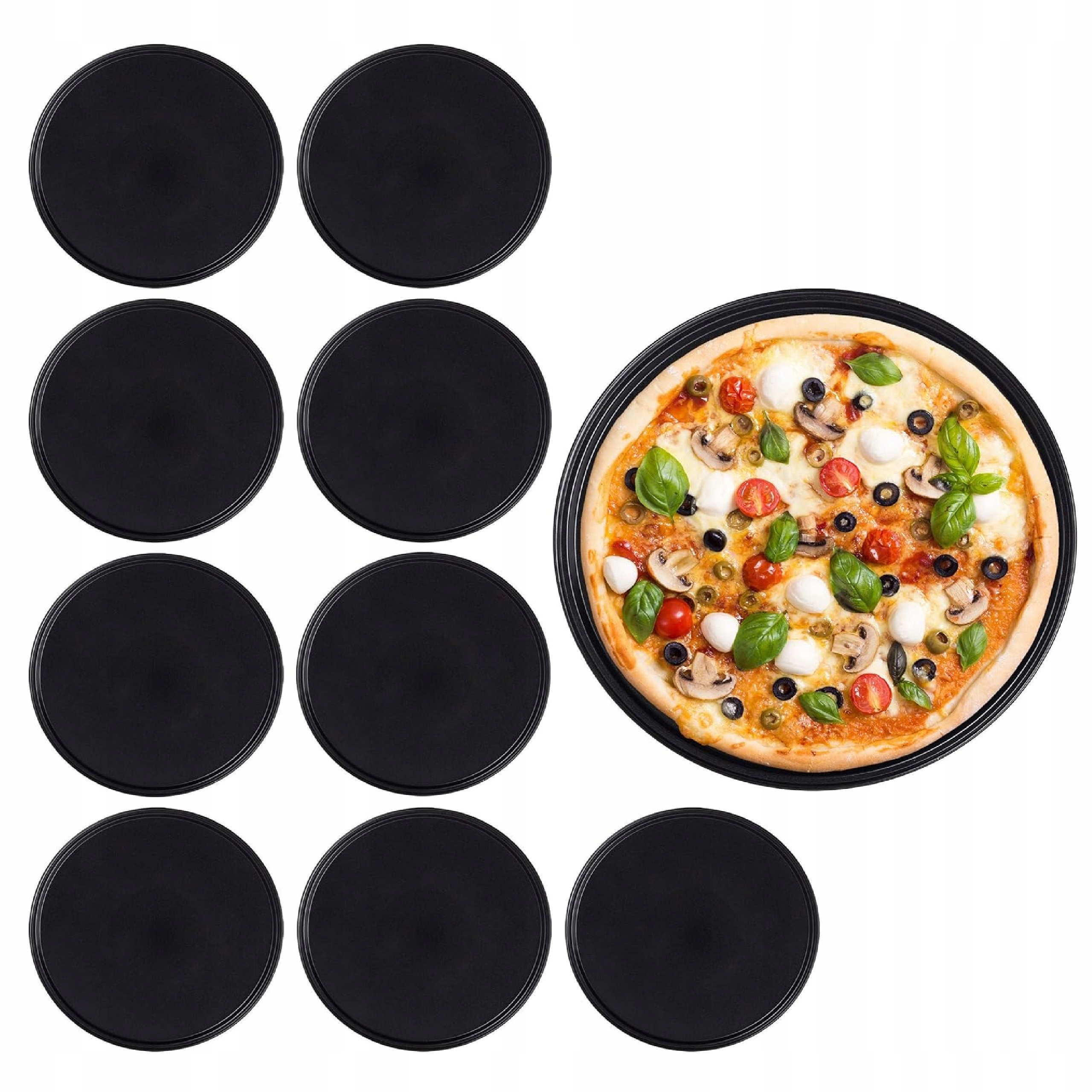 Plech na pizzu Forma Průměr Ø 32 cm Ocel Uhlíková Non-Stick Relaxdays