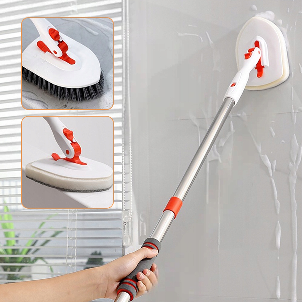 Levně Teleskopický Kartáč Do Koupelny 3V1 S Dlouhým Kartáčem A Kartáčem