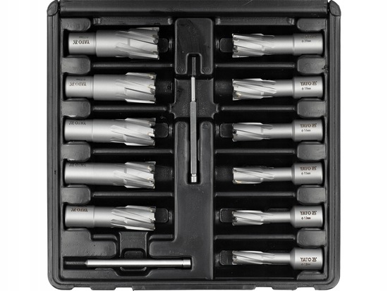Zestaw Wierteł Trepanacyjnych Tct Do Stali 13SZT Weldon 12MM 27MM