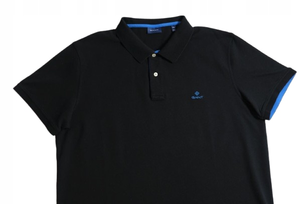 GANT__CZARNA KOSZULKA POLO LOGO__XXL