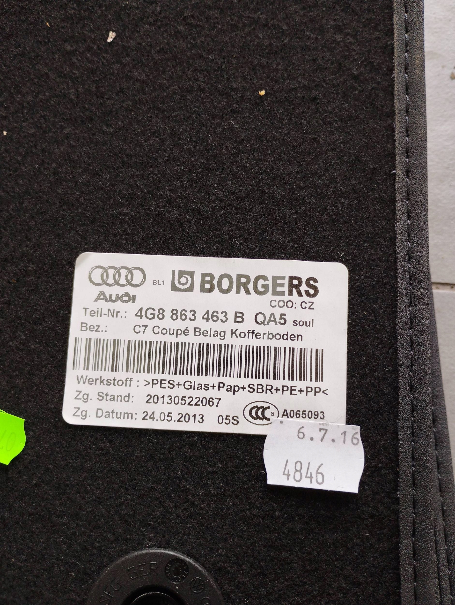 Audi A7 4G 2016 floor boot 4G8863463B