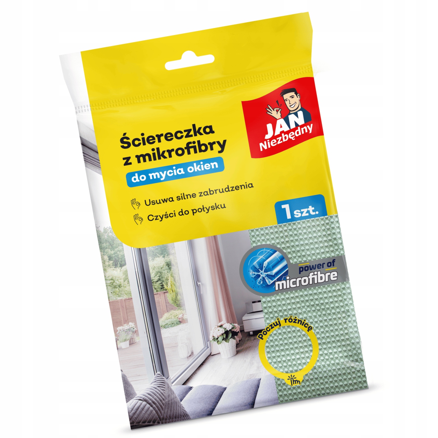 JAN NIEZBĘDNY ŚCIERKA DO MYCIA OKIEN Z MIKROFIBRY