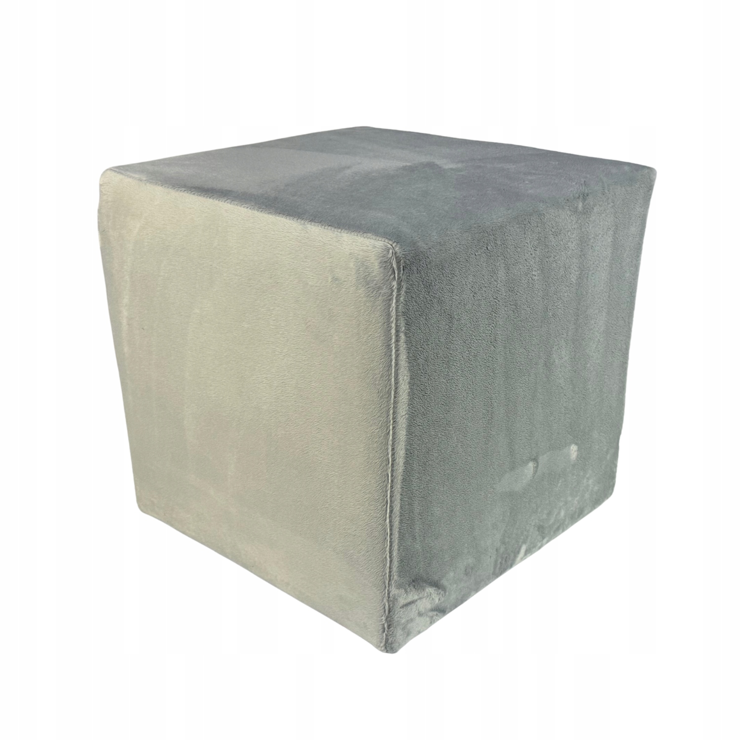 Taburet čtvercová velvet minky světle šedá barva