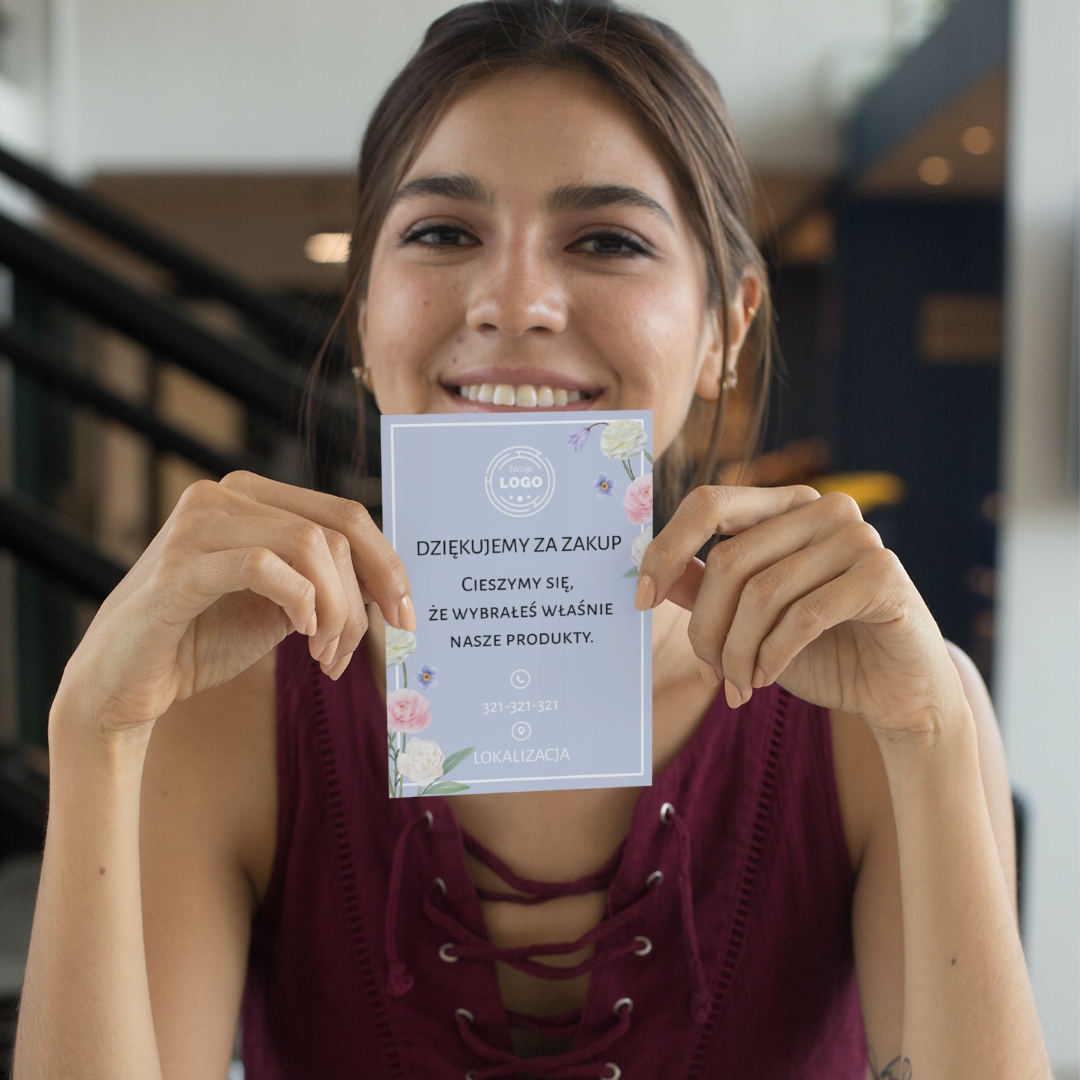 Podziękowania za zakupy sztywny papier 100 szt Liczba sztuk w ofercie 100 szt.