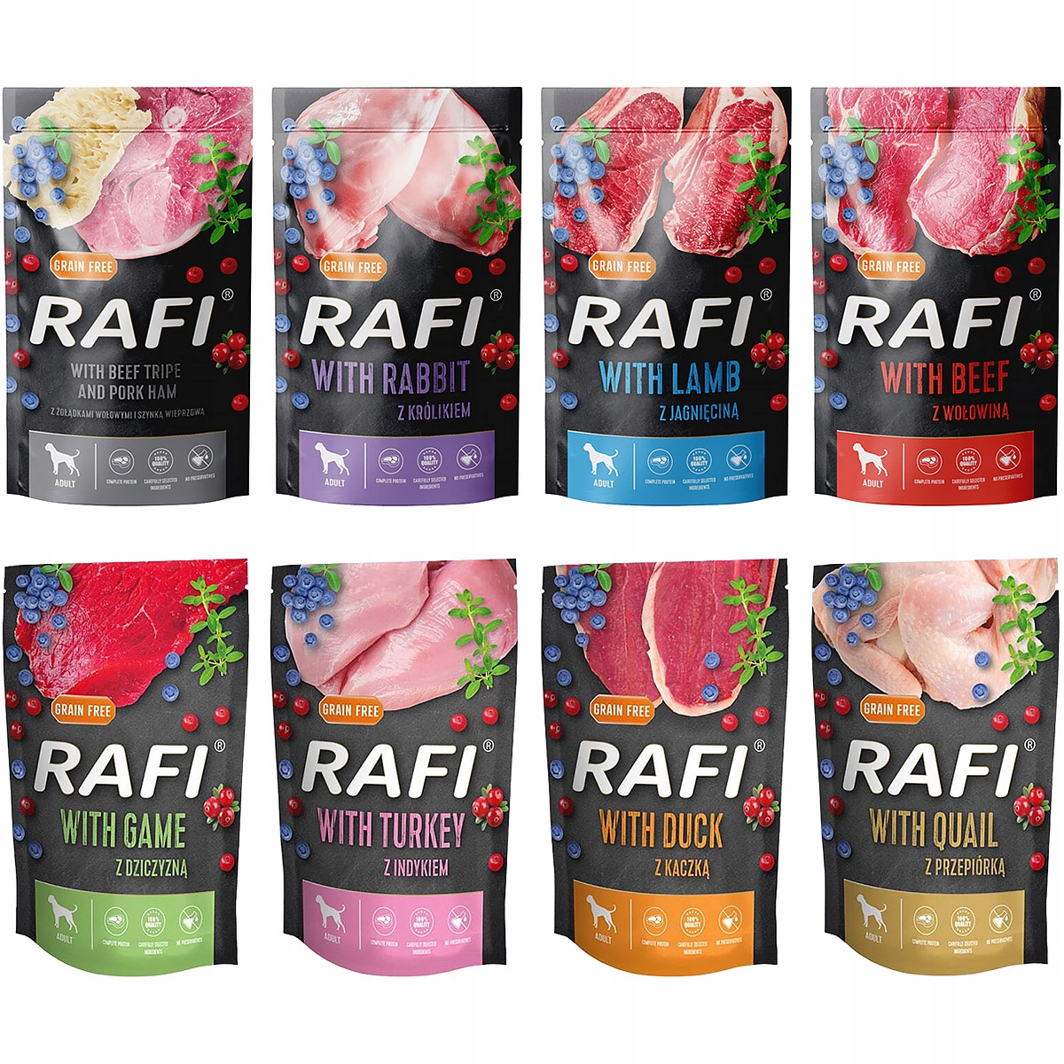 Levně Rafi Dolina Noteci Vlhké Krmivo MIX Chutí 40 X 500G Nové Příchutě