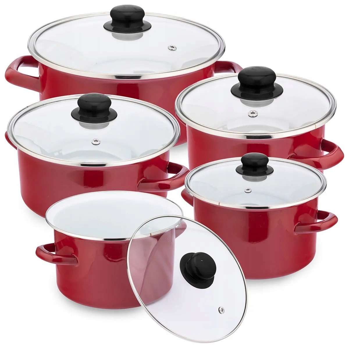 Sada hrnců 10 ks, indukční plynové hrnce Altom Design Merlot