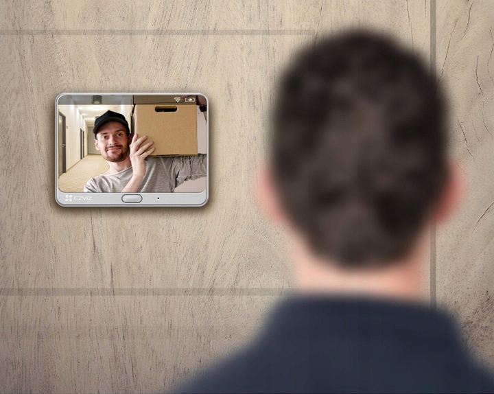 Wizjer elektroniczny DP1C EZVIZ DP1C WiFi z kamerą IP smart dzwonek Grubość drzwi 35-105 mm