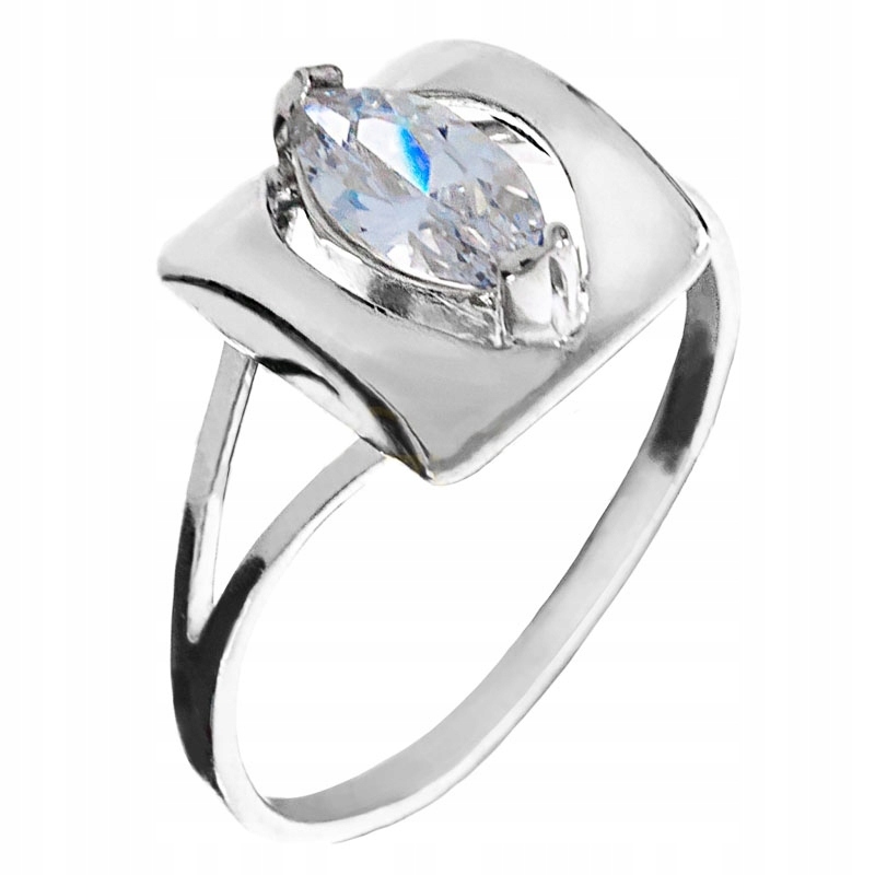 Krásný Stříbrný Prstýnek Markýza Ve Čtverci 925