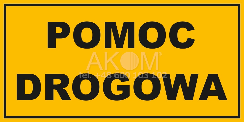 Magnes POMOC DROGOWA naklejka magnetyczna odblask