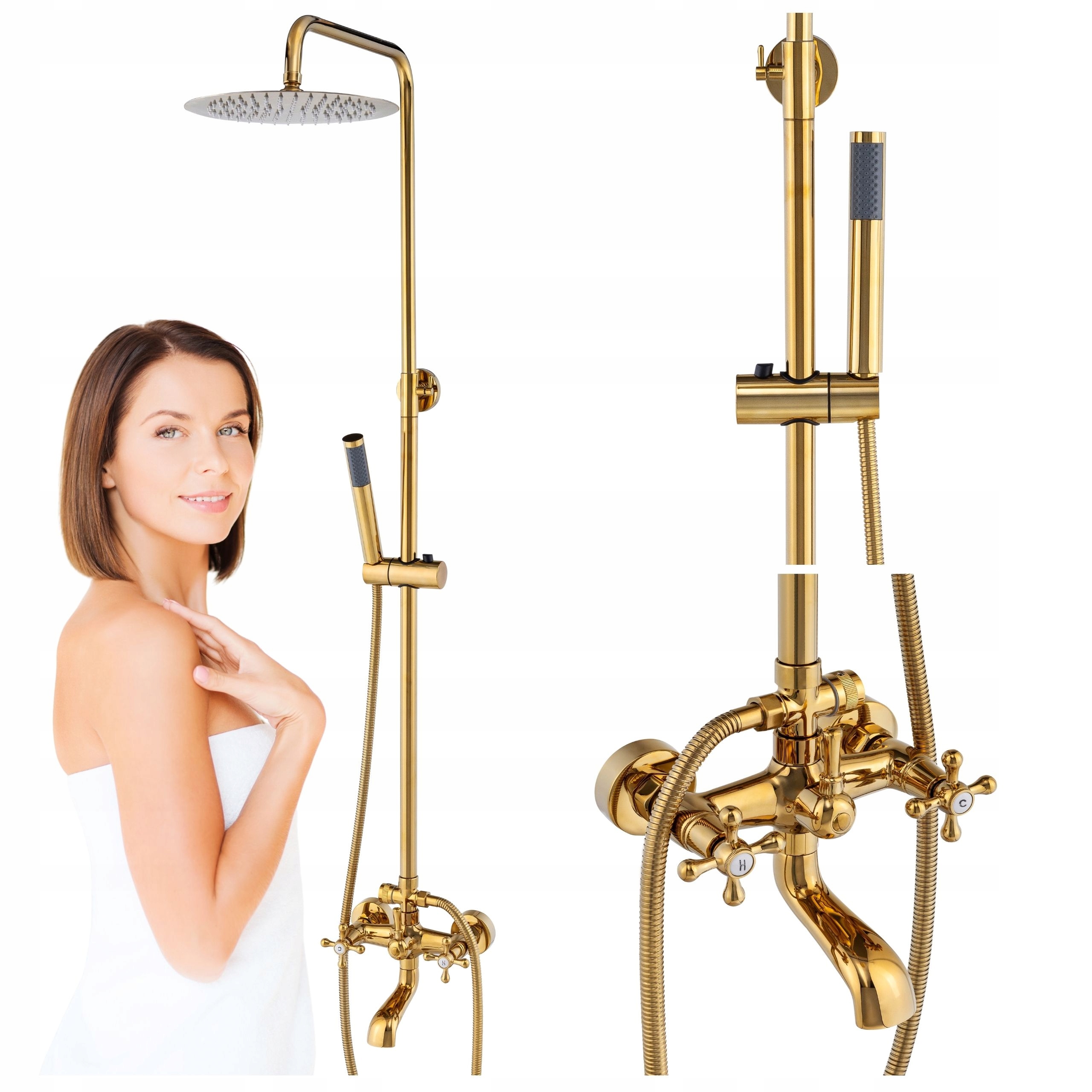 Sprchový Set Na Omítku Camilla Retro Zlatý