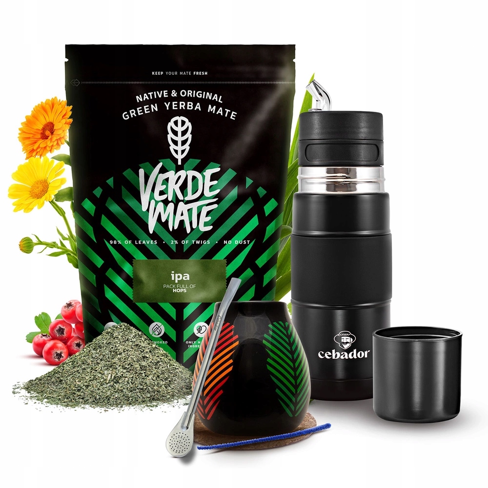 Set Yerba Mate Verde Mate Ipa Yerbomos X Cebador 500 g 0,5 kg