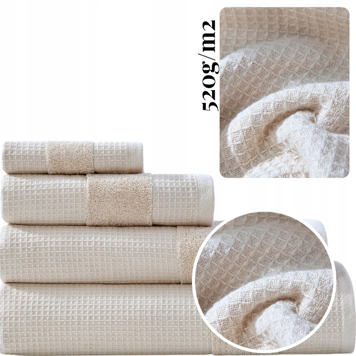 Ručník Checky 100x150 béžový s ozdobnou bordurou 520 g/m2