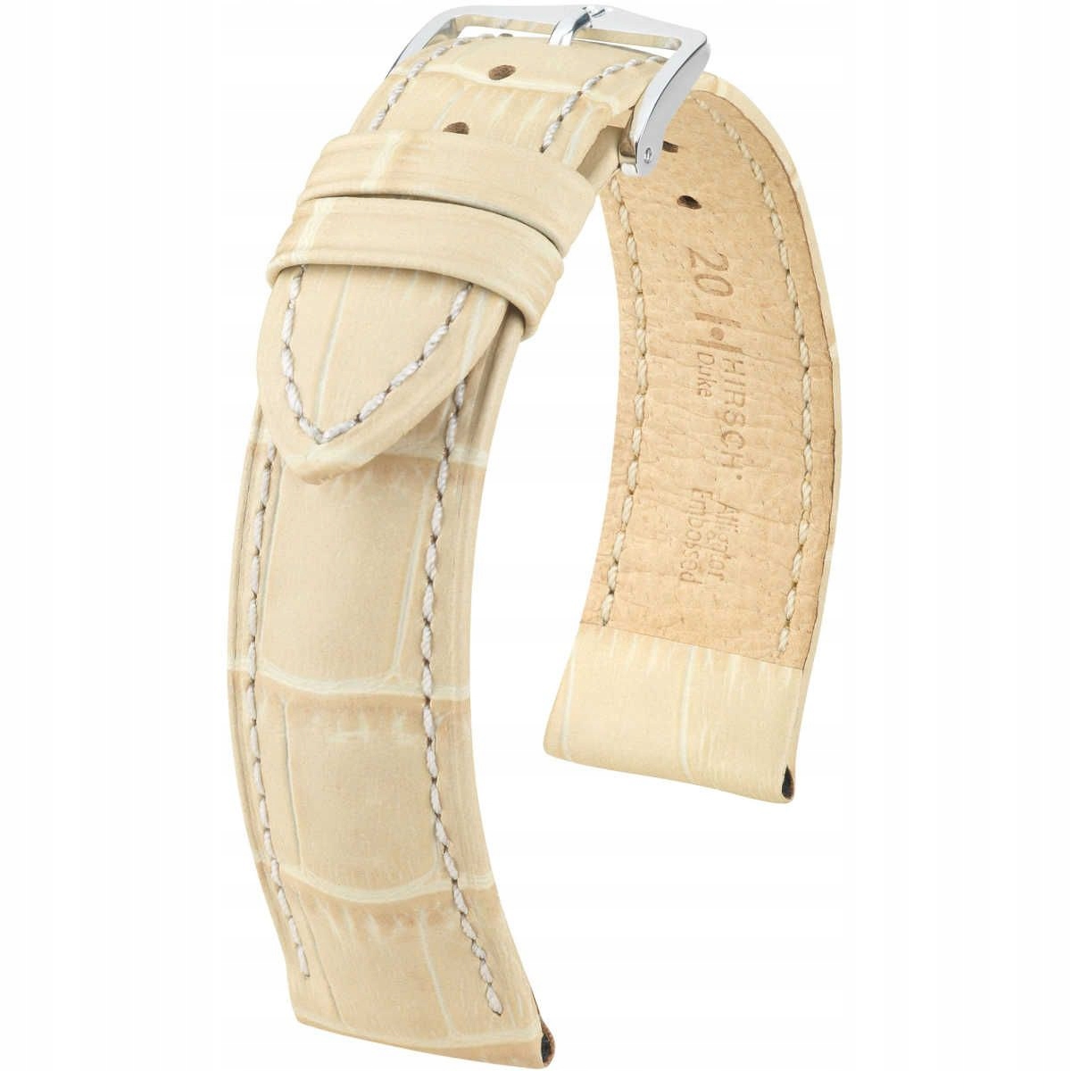 Béžový kožený opasek 18 mm Hirsch Duke 01028190-2-18 (M)