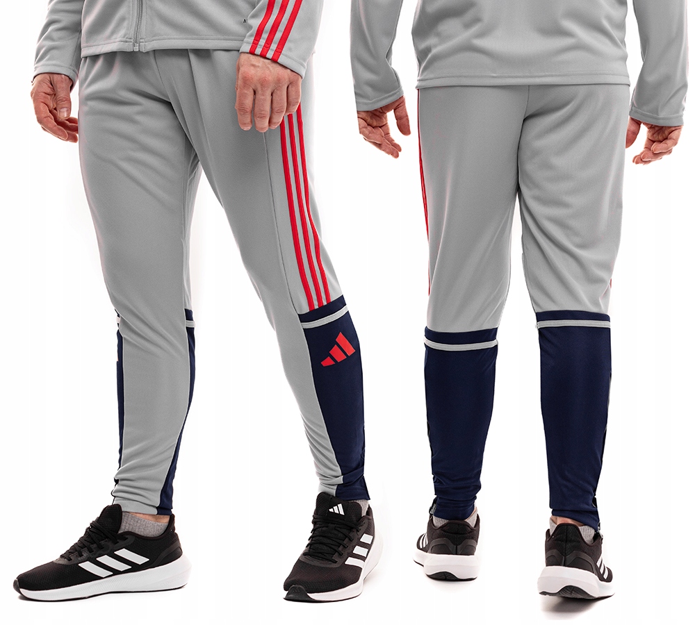 Spodnie Męskie adidas Squadra 25 Kieszenie na Zamek Szybkoschnące Szare 2XL