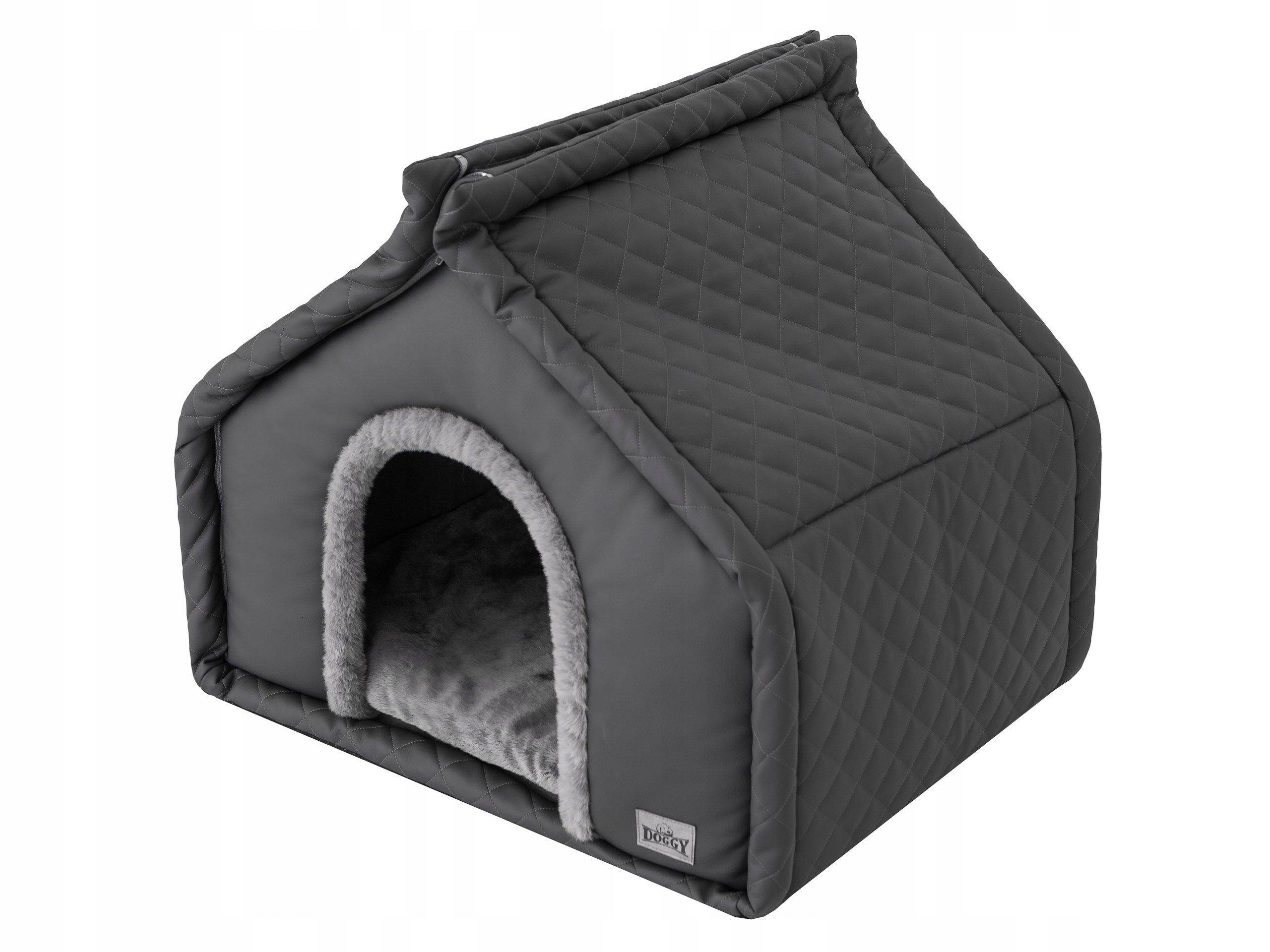 Levně Bouda, domeček pro psa z eko kůže -R2 52x42x47 Doggy