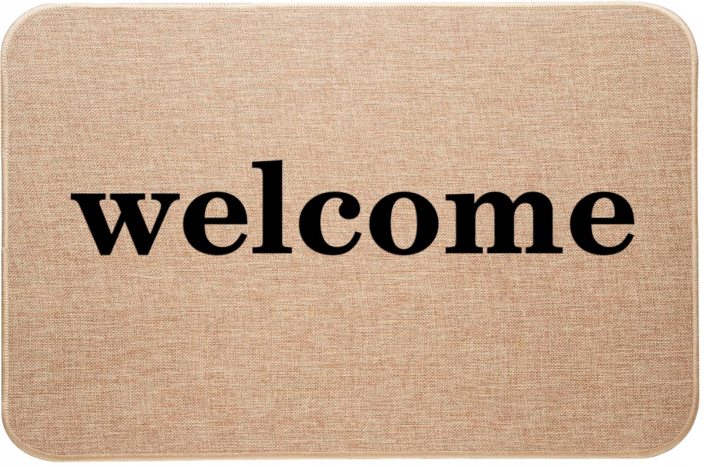 Vstupní Rohožka z lnu s potiskem Welcome Witaj