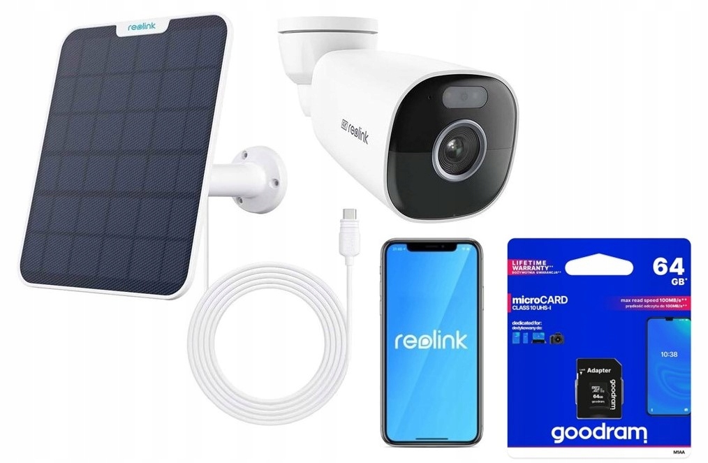Ip kamera Reolink Argus Series B360 4K Wi-Fi alarm Solární Panel+karta 64