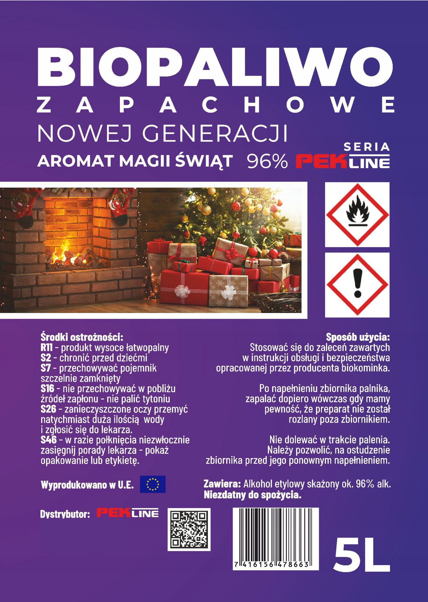 BIOPALIWO BIOETANOL ZAPACHOWE BIOKOMINEK MAGIA ŚWIĄT 5L Stan opakowania oryginalne