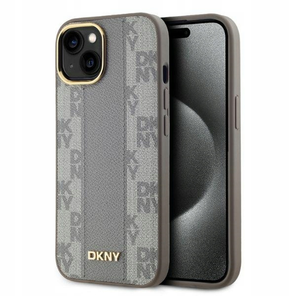 Dkny DKHMP14SPCPVSLE iPhone 14 6,1" béžové pevné pouzdro kožené kostkované