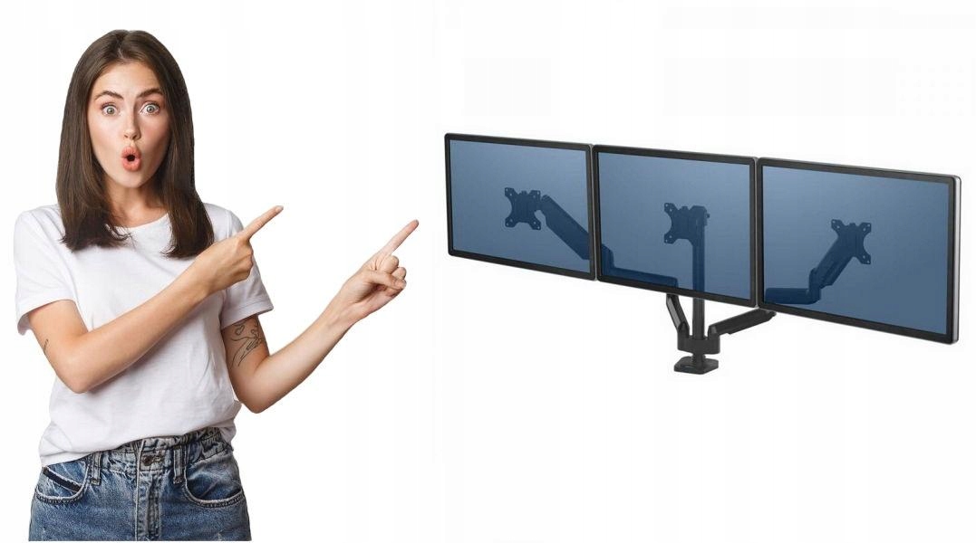 Ramię na 3 monitory Fellowes Platinum czarne