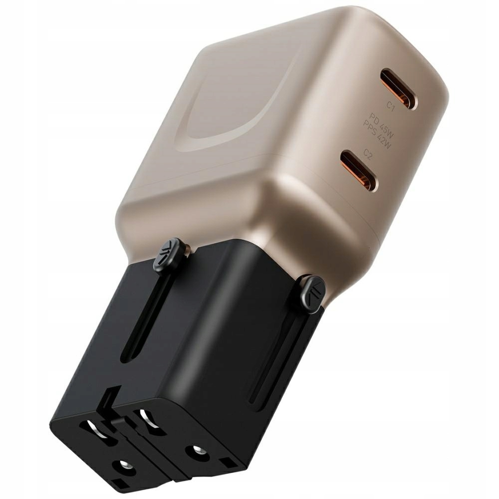 Síťová nabíječka Energea TravelGo Adapter 45 2xUSB-C 45W zlato-černá