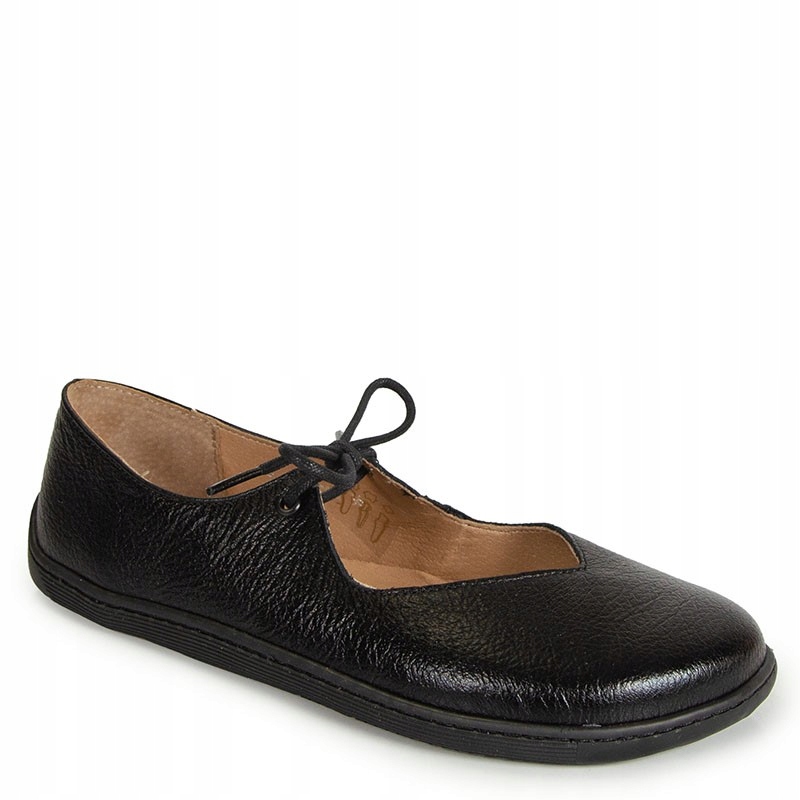 Wasak 0815 Barefoot Černé Kožené Baleríny Polobotky 40