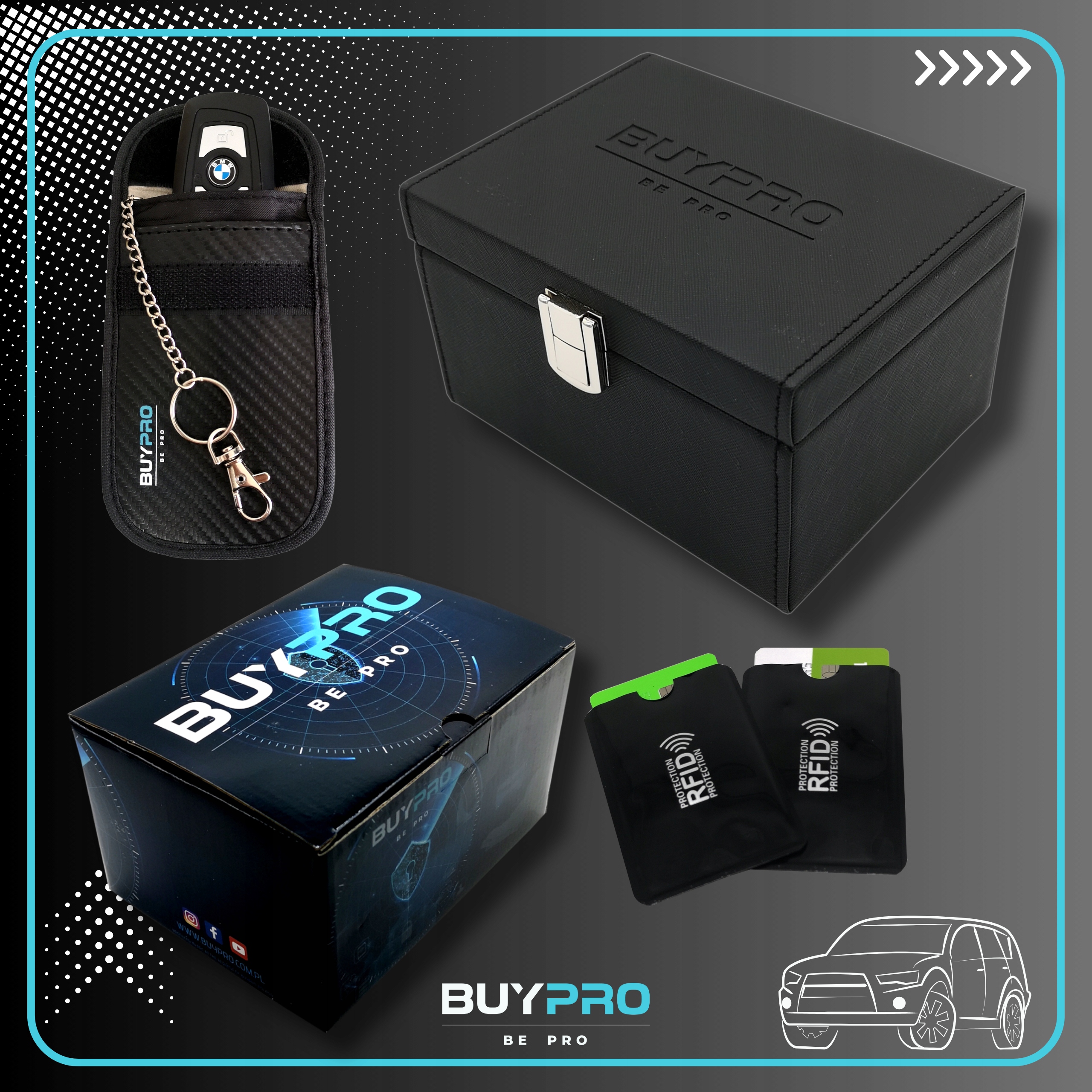 Pudełko na kluczyk KEYLESS / ETUI na Kluczyki RFID Wysoka Jakość + GRATIS! Producent inny