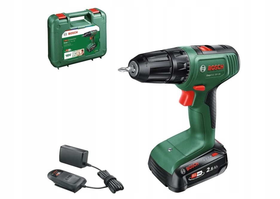 Wiertarko-wkrętarka Bosch EasyDrill 18V-38 aku 2.5Ah, ładowarka, walizka