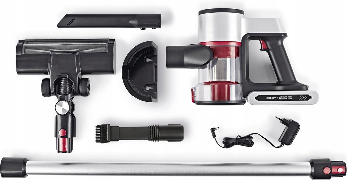 MOCNY BEZPRZEWODOWY ODKURZACZ 2w1 Z TURBOSZCZOTKĄ I PODŚWIETLENIEM LED