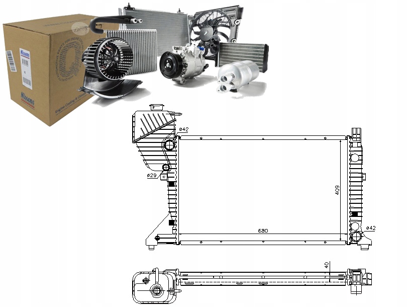 Chladič Motoru Nissens 9015003500 A9015003600 A