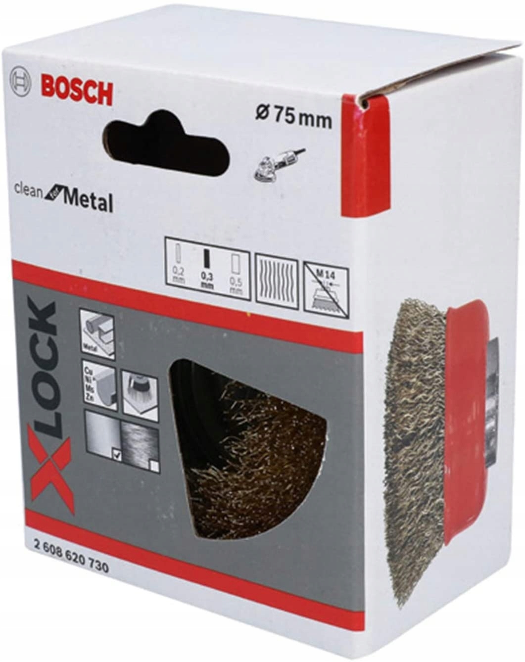 

Bosch Szczotka garnkowa 75mm X-lock drut mosiądz