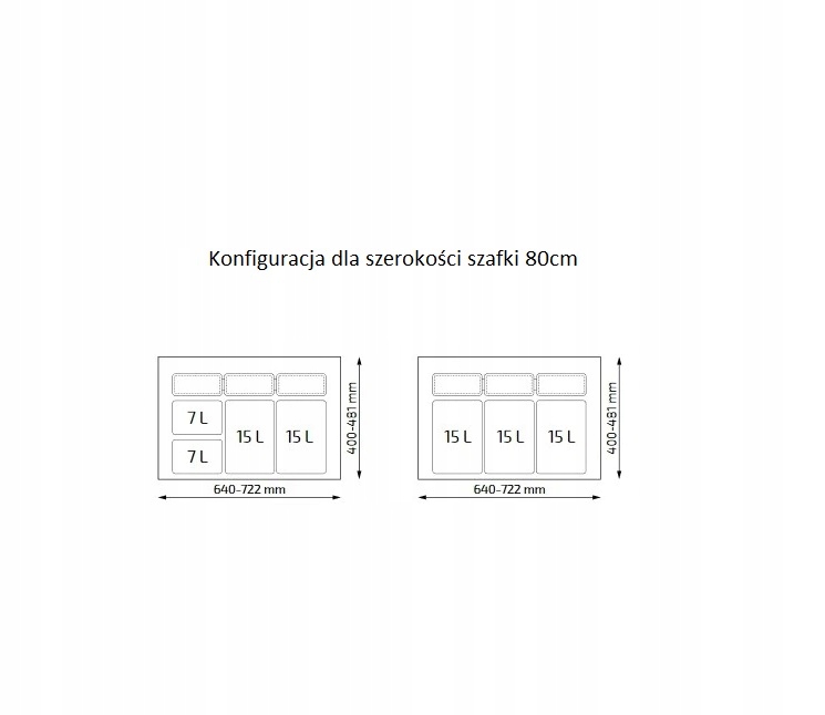 Sortownik na odpady HAFELE UNICO 80 2X15L+2X7L Rodzaj kosz