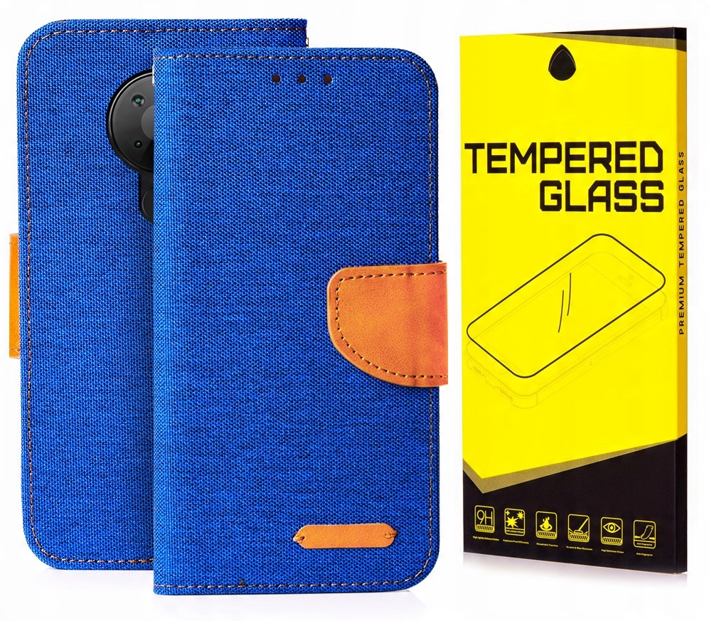 

Etui Portfel Canvas Do Nokia 5.3 Szkło 9H