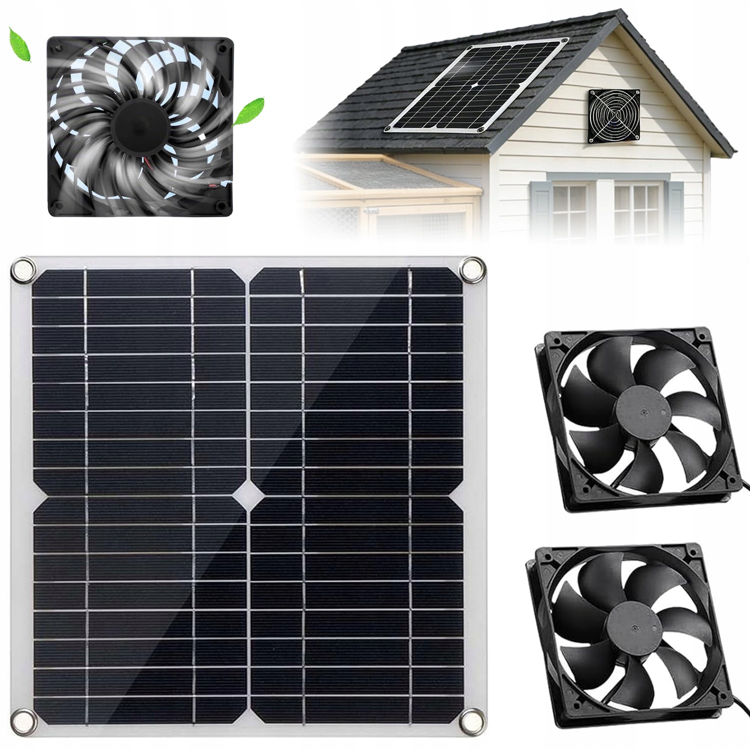 12W Solarny Wentylator Wyciągowy Do Kuchni Szklarni I Kurników