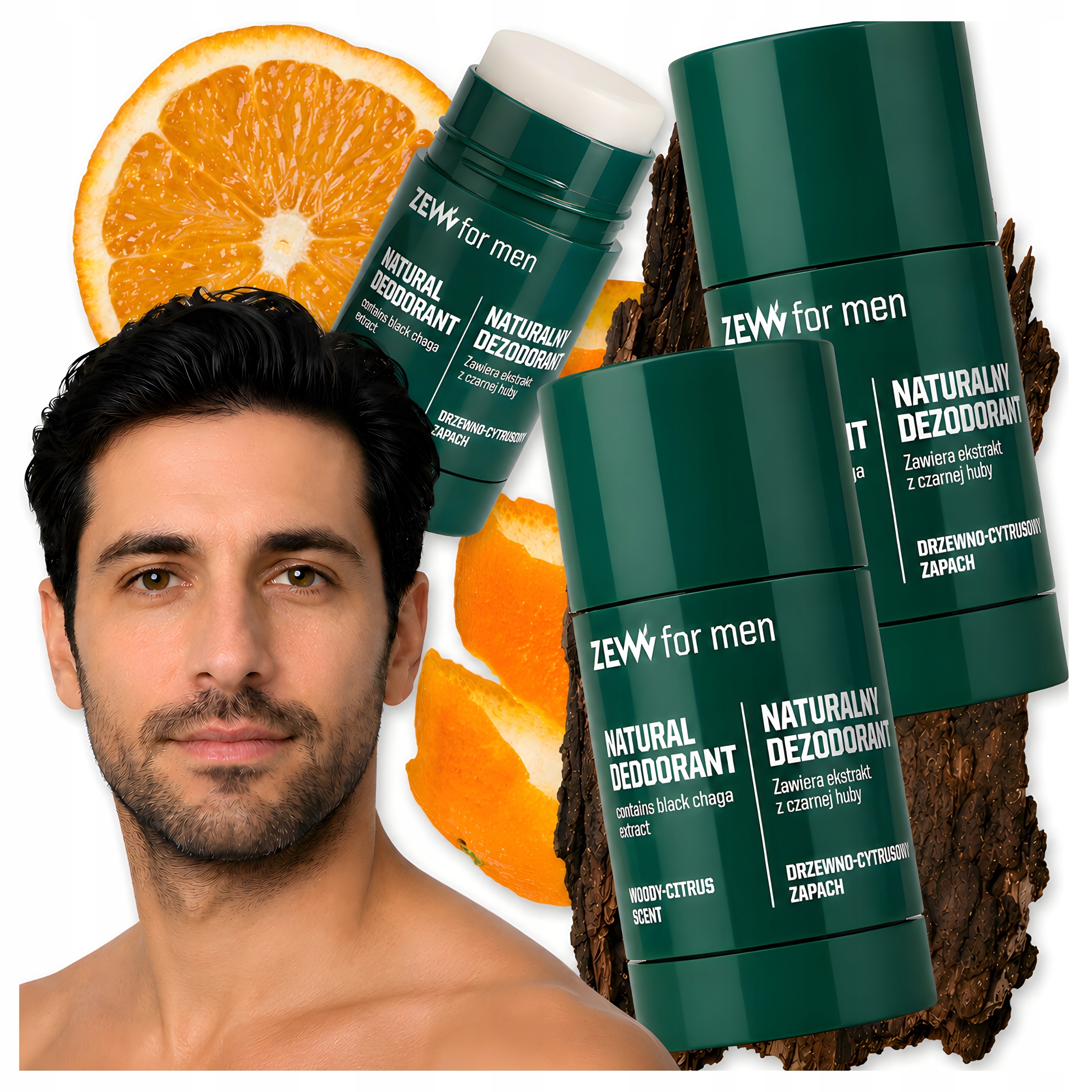 2x Přírodní deodorant pro muže Zew Dřevitě-citrusová vůně 80 g