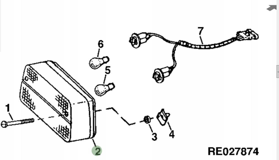 LAMPA JOHN DEERE RE67285 Stan opakowania oryginalne